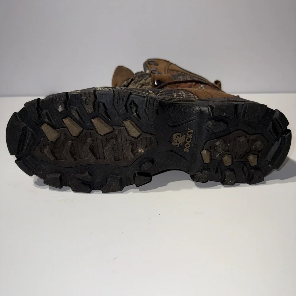 Rocky 1000 Gram Thinsulate Waterproof Hunting Boots Camo Brown Men's Size 11M - Picture 4 of 14